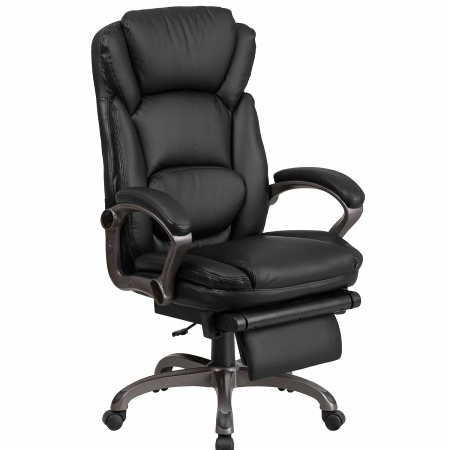 Office & Reception FLASH Executive Office Chairs | High Back Leathersoft Executive Reclining Swivel Office Chair With Outer Lumbar Cushion And Arms