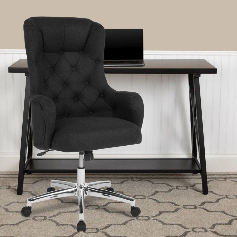 Office & Reception FLASH Executive Office Chairs | Chambord Home And Office Diamond Patterned Button Tufted Upholstered High Back Office Chair