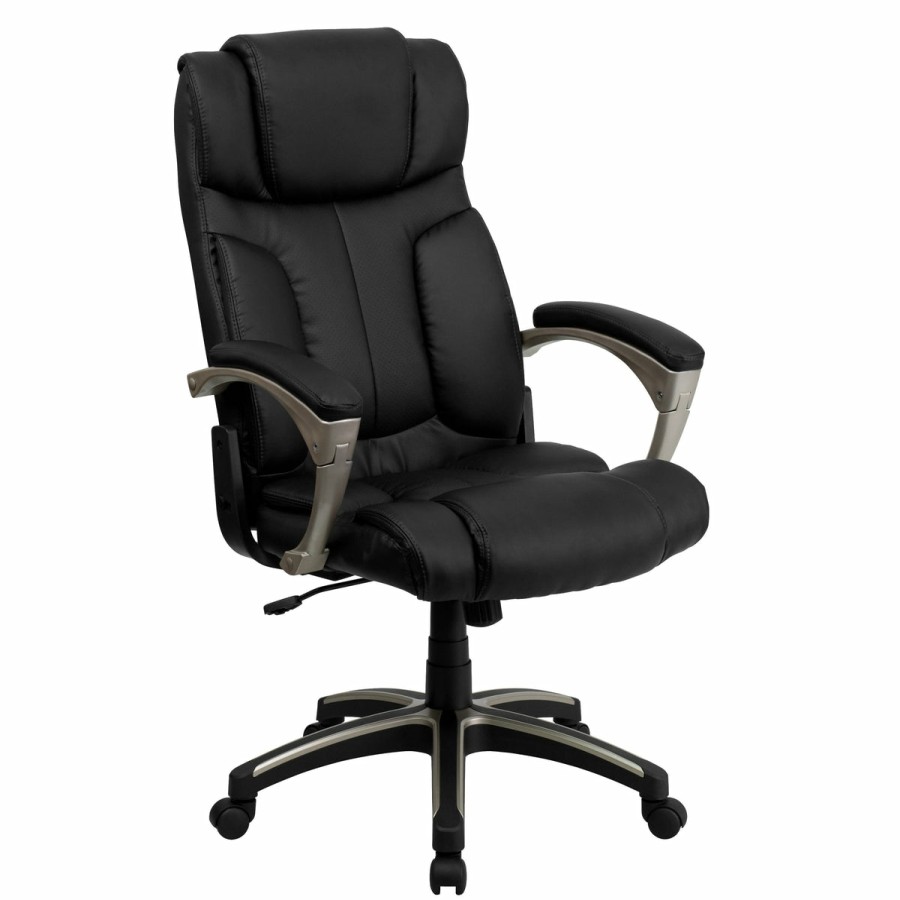 Office & Reception FLASH Executive Office Chairs | High Back Folding Leathersoft Executive Swivel Office Chair With Arms