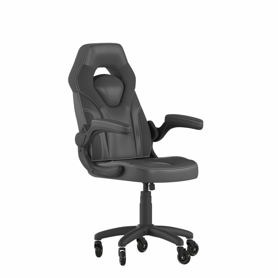 Office & Reception FLASH Gaming Desks & Chairs | X10 Gaming Chair Racing Office Computer Pc Adjustable Chair With Flip-Up Arms And Transparent Roller Wheels