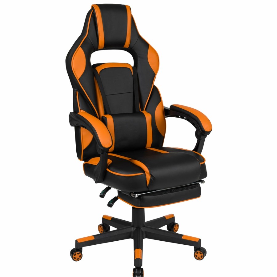 Office & Reception FLASH Gaming Desks & Chairs | X40 Gaming Chair Racing Ergonomic Computer Chair With Fully Reclining Back/Arms, Slide-Out Footrest, Massaging Lumbar