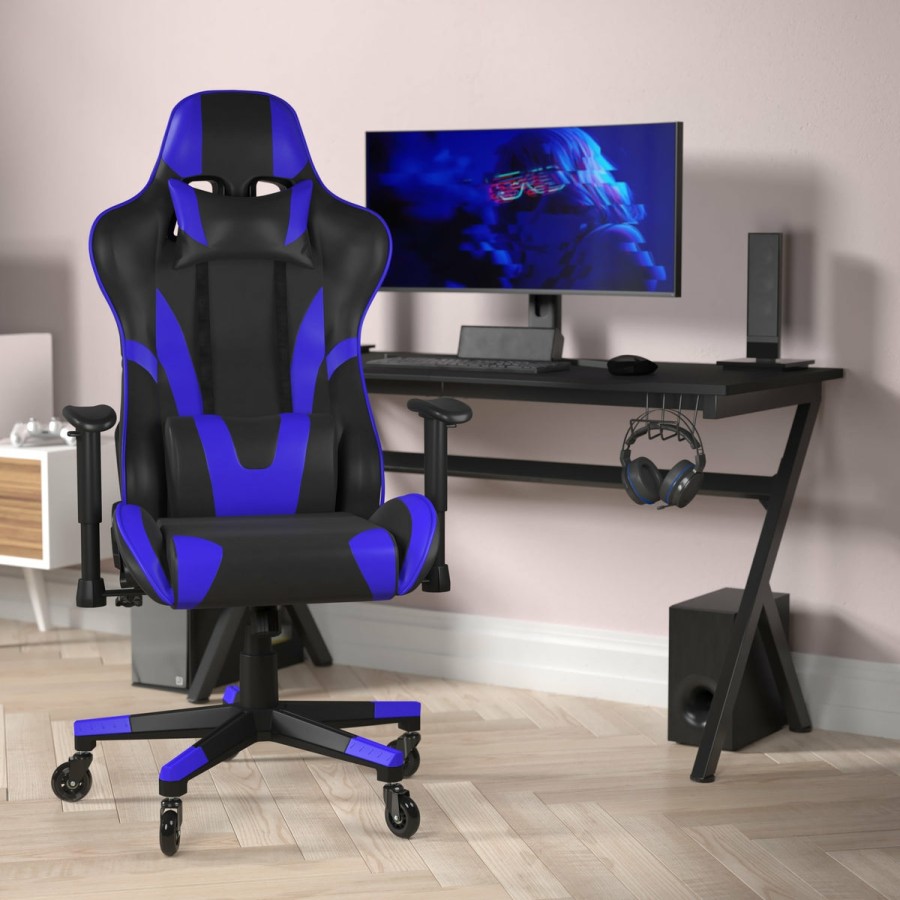 Office & Reception FLASH Gaming Desks & Chairs | X20 Gaming Chair Racing Office Computer Pc Adjustable Chair With Reclining Back And Transparent Roller Wheels