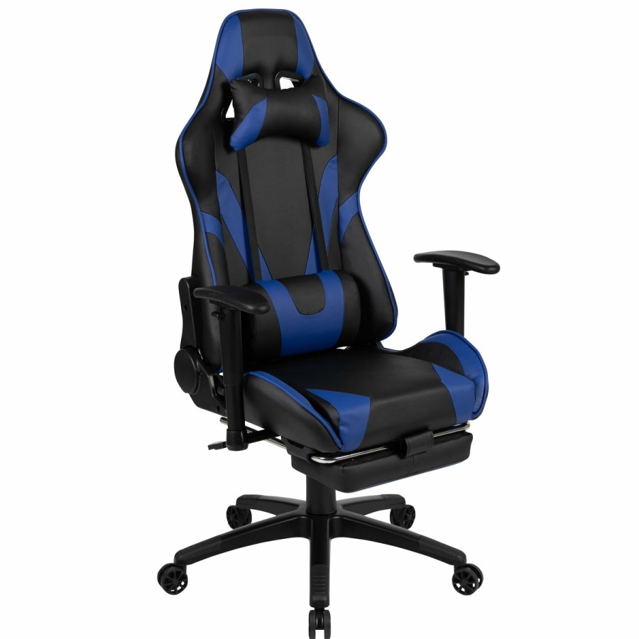 Office & Reception FLASH Gaming Desks & Chairs | X30 Gaming Chair Racing Office Ergonomic Computer Chair With Fully Reclining Back And Slide-Out Footrest In Red Leathersoft