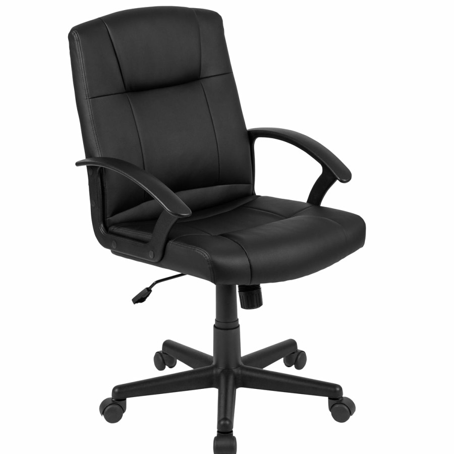 Office & Reception FLASH Task Office Chairs | Flash Fundamentals Mid-Back Padded Task Office Chair With Arms