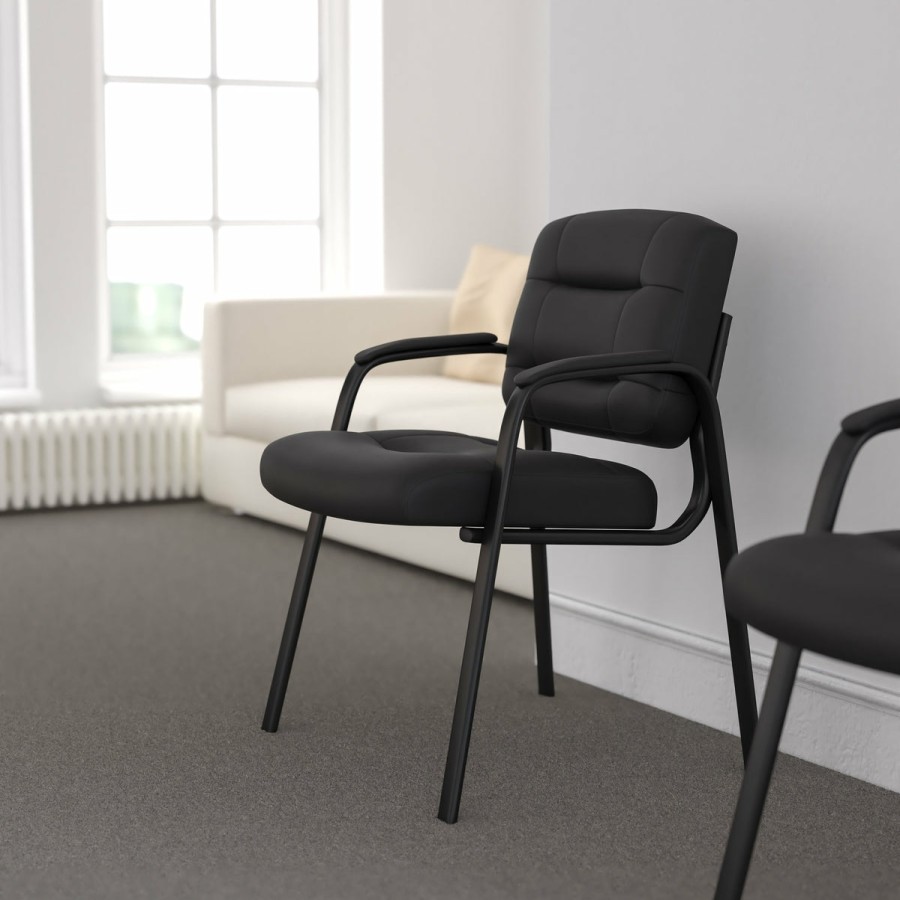 Office & Reception FLASH Reception Side Chairs | Flash Fundamentals Executive Reception Chair With Metal Frame