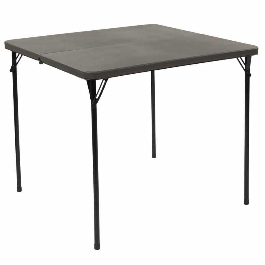 Folding & Event FLASH Plastic Folding Tables | 2.83-Foot Square Bi-Fold Plastic Folding Table With Carrying Handle