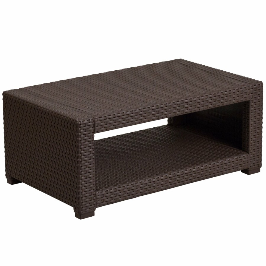 More FLASH | Seneca Faux Rattan Coffee Table