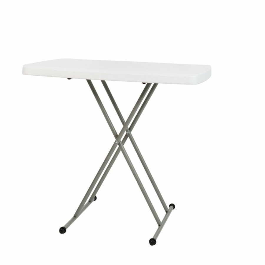 Folding & Event FLASH Plastic Folding Tables | Indoor/Outdoor Plastic Folding Table, Adjustable Height Commercial Grade Side Table, Laptop Table, Tv Tray