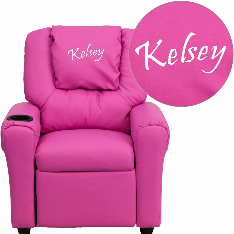 More FLASH | Personalized Kids Recliner With Cup Holder And Headrest