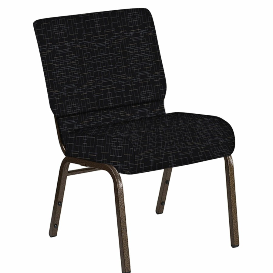 Church Chairs FLASH | 21''W Church Chair In Amaze Fabric - Gold Vein Frame