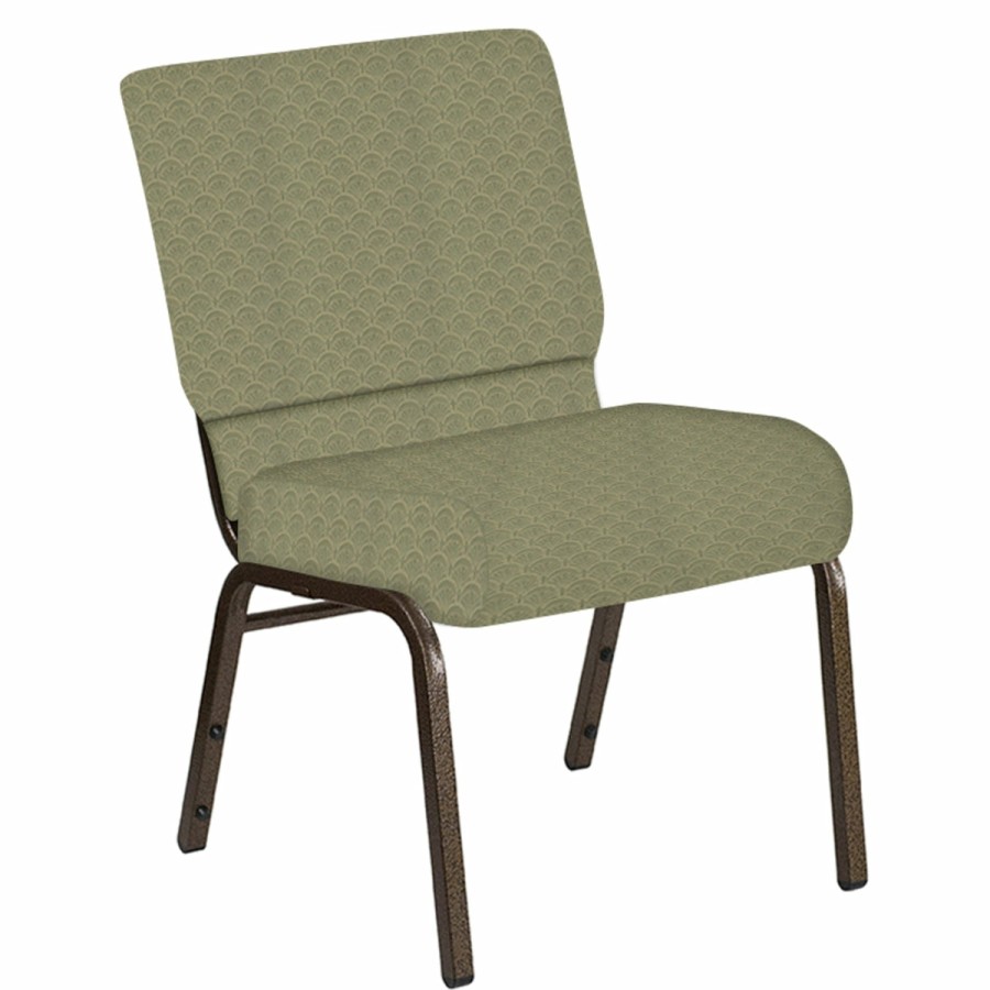 Church Chairs FLASH | 21''W Church Chair In Arches Fabric - Gold Vein Frame