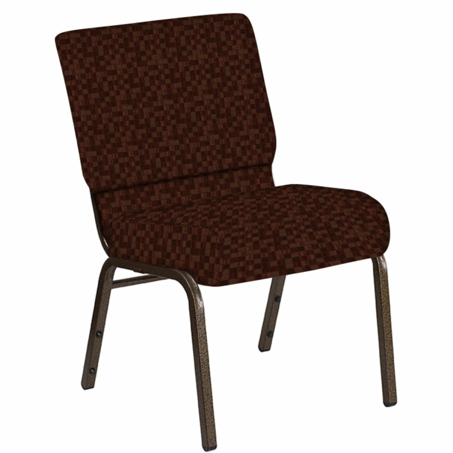 Church Chairs FLASH | Embroidered 21''W Church Chair In Empire Fabric - Gold Vein Frame