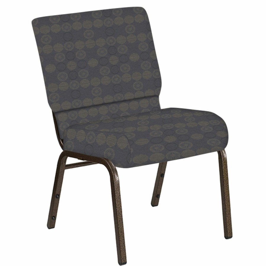 Church Chairs FLASH | 21''W Church Chair In Galaxy Fabric - Gold Vein Frame