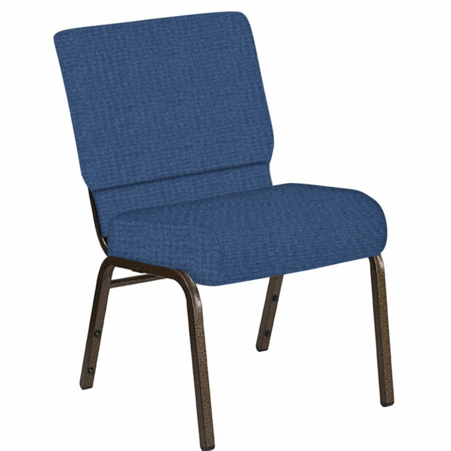 Church Chairs FLASH | 21''W Church Chair In Interweave Fabric - Gold Vein Frame