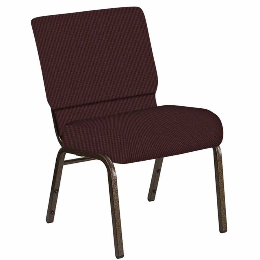 Church Chairs FLASH | 21''W Church Chair In Mainframe Fabric - Gold Vein Frame