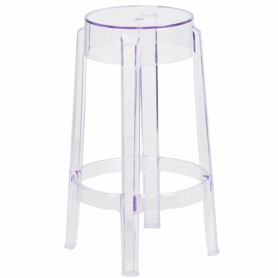 Folding & Event FLASH Ghost Chairs & Stools | 25.75'' High Transparent Counter Height Stool