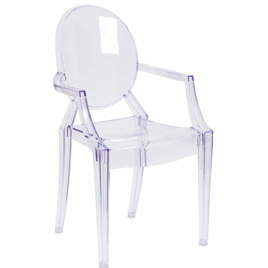 Folding & Event FLASH Ghost Chairs & Stools | Oval Back Ghost Chair With Arms