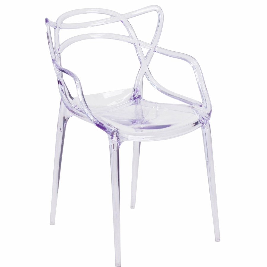 Folding & Event FLASH Ghost Chairs & Stools | Nesting Series Transparent Fluid Style Stacking Side Chair