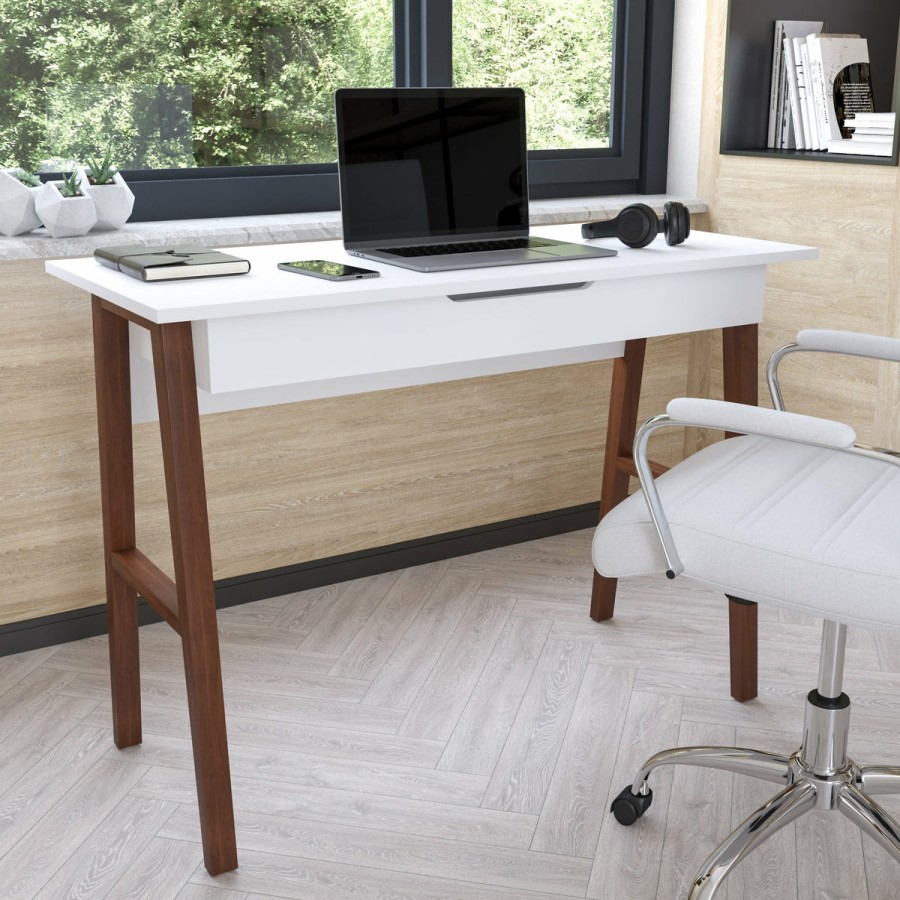 Office & Reception FLASH Desks | Home Office Writing Computer Desk With Drawer - Table Desk For Writing And Work