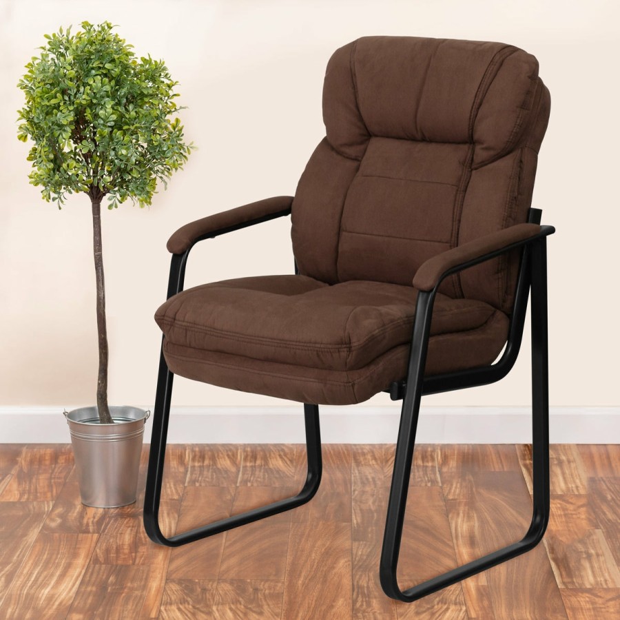 Office & Reception FLASH Reception Side Chairs | Executive Side Reception Chair With Lumbar Support And Sled Base