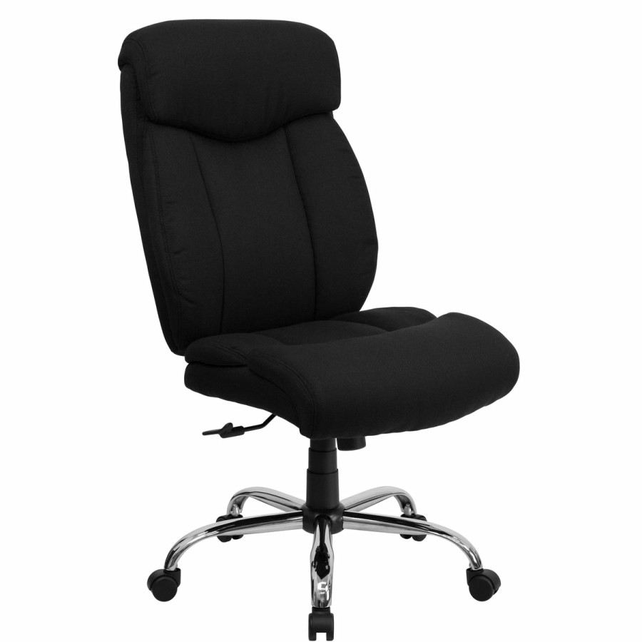 Office & Reception FLASH Big & Tall Office Chairs | Hercules Series Big & Tall 400 Lb. Rated High Back Executive Swivel Ergonomic Office Chair With Full Headrest And Chrome Base