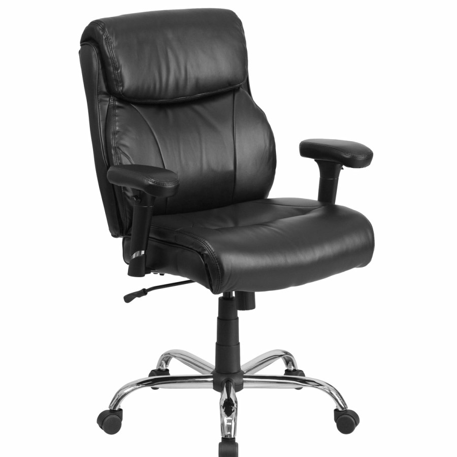 Office & Reception FLASH Big & Tall Office Chairs | Hercules Series Big & Tall 400 Lb. Rated Swivel Ergonomic Task Office Chair With Clean Line Stitching And Adjustable Arms