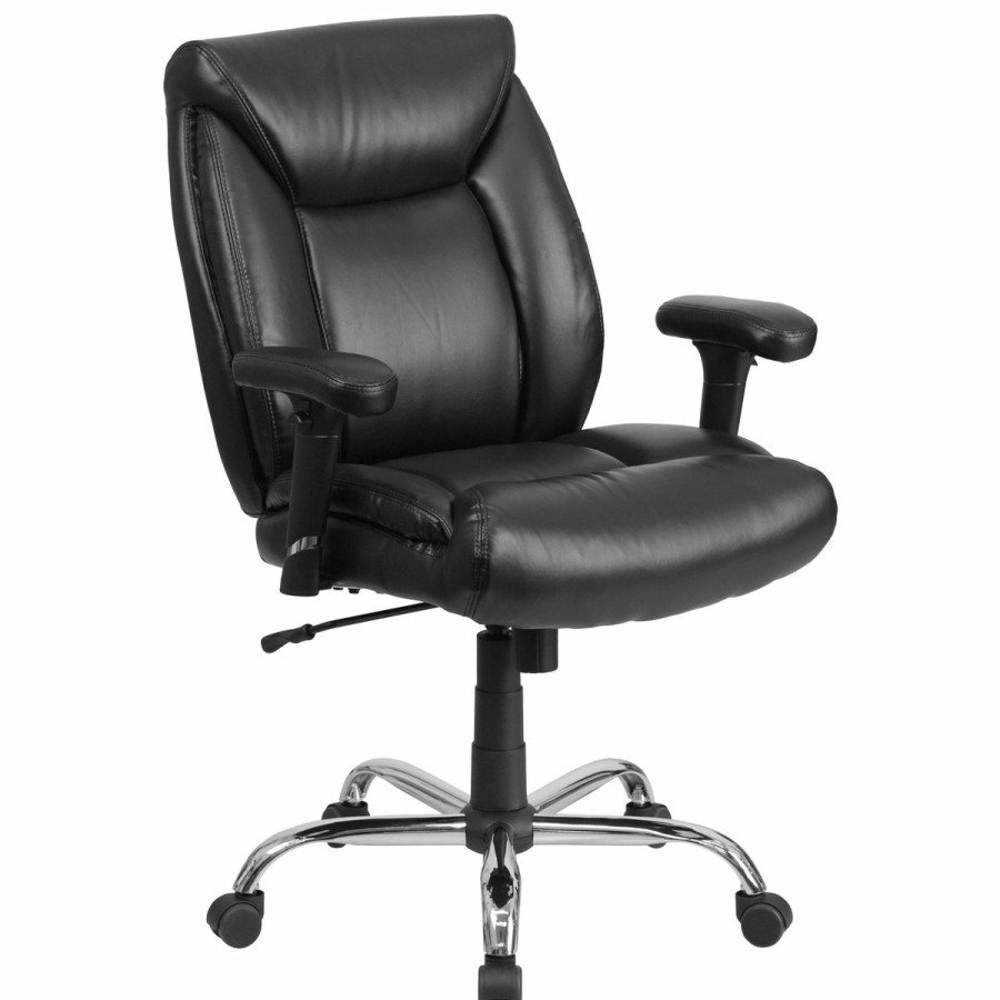 Office & Reception FLASH Big & Tall Office Chairs | Hercules Series Big & Tall 400 Lb. Rated Swivel Ergonomic Task Office Chair With Deep Tufted Seating And Adjustable Arms