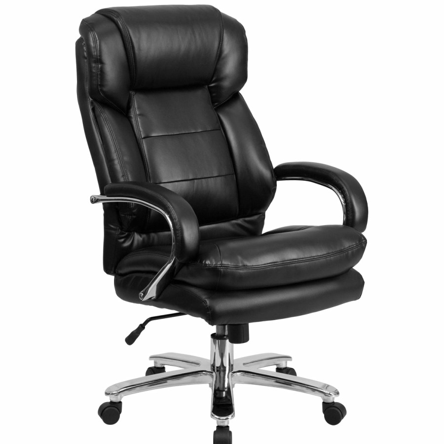 Office & Reception FLASH Big & Tall Office Chairs | Hercules Series 24/7 Intensive Use Big & Tall 500 Lb. Rated Executive Swivel Ergonomic Office Chair With Loop Arms