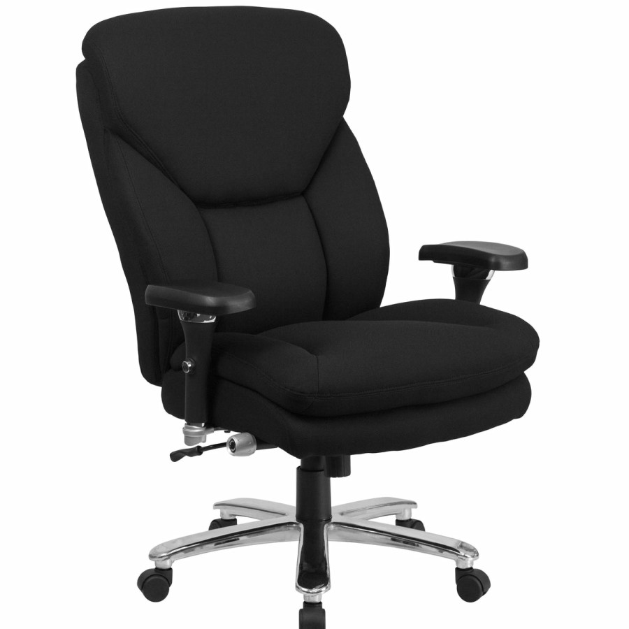 Office & Reception FLASH Big & Tall Office Chairs | Hercules Series 24/7 Intensive Use Big & Tall 400 Lb. Rated High Back Executive Swivel Ergonomic Office Chair With Lumbar Knob And Large Triangular Shaped Headrest