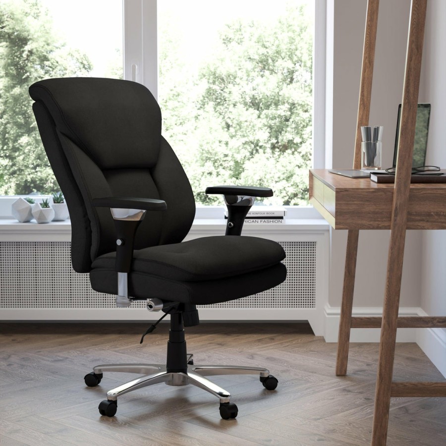 Office & Reception FLASH Big & Tall Office Chairs | Hercules Series 24/7 Intensive Use Big & Tall 400 Lb. Rated High Back Executive Swivel Ergonomic Office Chair With Lumbar Knob And Large Triangular Shaped Headrest