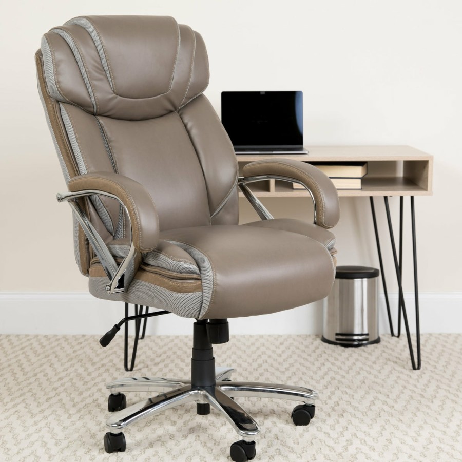 Office & Reception FLASH Big & Tall Office Chairs | Hercules Series Big & Tall 500 Lb. Rated Leathersoft Executive Swivel Ergonomic Office Chair With Extra Wide Seat