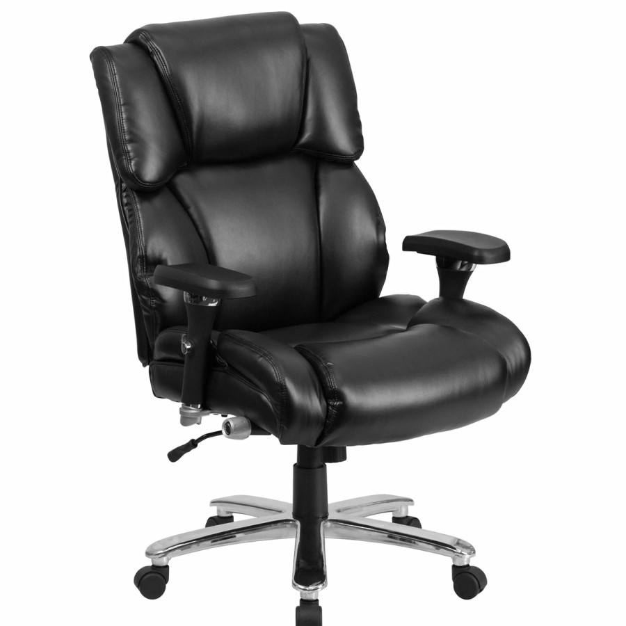 Office & Reception FLASH Big & Tall Office Chairs | Hercules Series 24/7 Intensive Use Big & Tall 400 Lb. Rated Executive Swivel Ergonomic Office Chair With Lumbar Knob And Tufted Headrest & Back