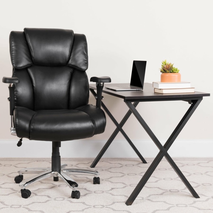 Office & Reception FLASH Big & Tall Office Chairs | Hercules Series 24/7 Intensive Use Big & Tall 400 Lb. Rated Executive Swivel Ergonomic Office Chair With Lumbar Knob And Tufted Headrest & Back