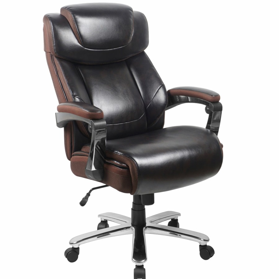 Office & Reception FLASH Big & Tall Office Chairs | Hercules Series Big & Tall 500 Lb. Rated Leathersoft Executive Swivel Ergonomic Office Chair With Height Adjustable Headrest