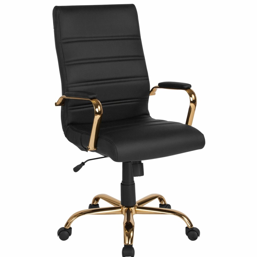 Office & Reception FLASH Executive Office Chairs | High Back Executive Swivel Office Chair With Metal Frame And Arms