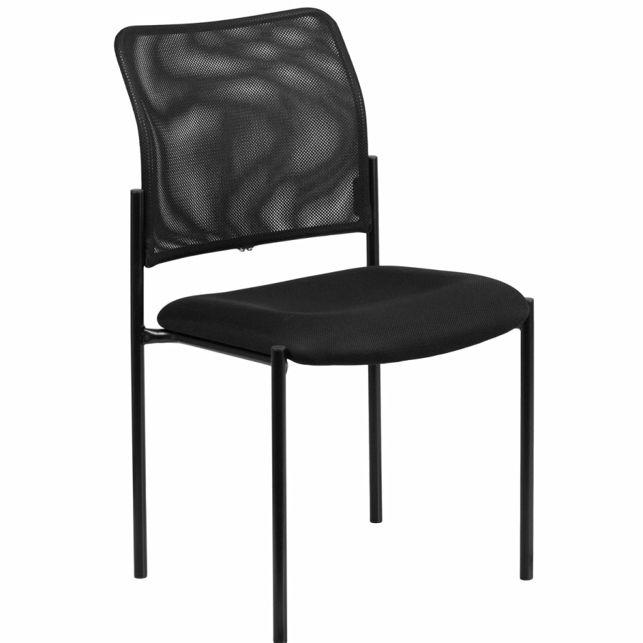 Office & Reception FLASH Reception Stack Chairs | Mesh Comfortable Stackable Steel Side Chair