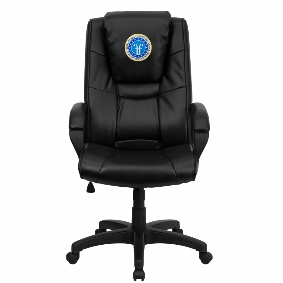 Office & Reception FLASH Personalized Office Chairs | Dreamweaver Personalized Leathersoft Executive Swivel Office Chair With Arms