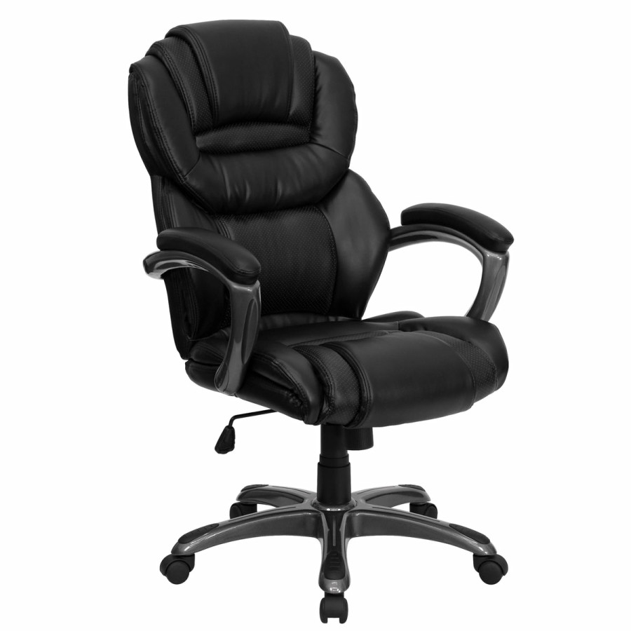 Office & Reception FLASH Executive Office Chairs | High Back Executive Swivel Ergonomic Office Chair With Accent Layered Seat And Back And Padded Arms