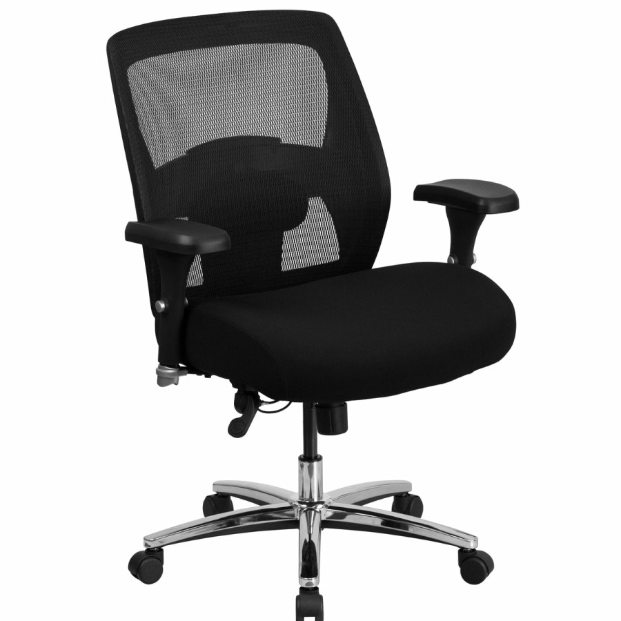 Office & Reception FLASH Big & Tall Office Chairs | Hercules Series 24/7 Intensive Use Big & Tall 500 Lb. Rated Mesh Executive Swivel Ergonomic Office Chair With Ratchet Back