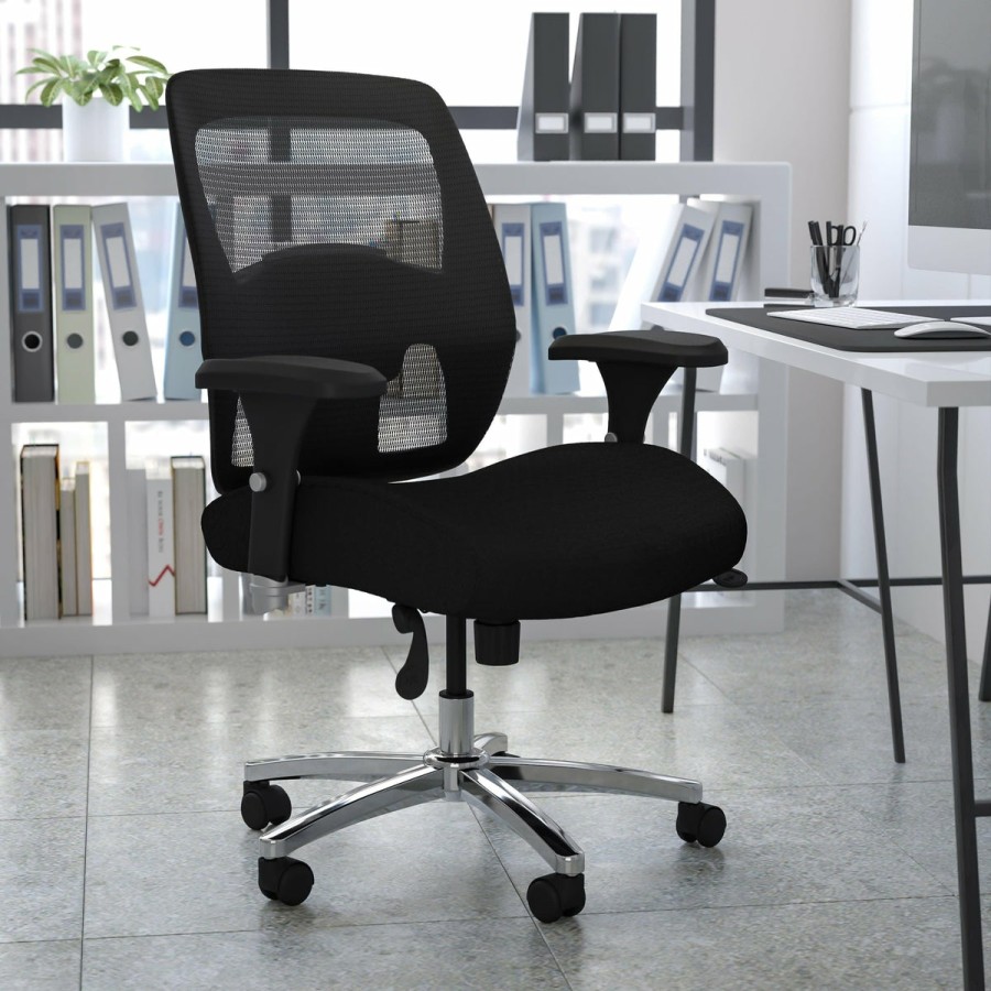 Office & Reception FLASH Big & Tall Office Chairs | Hercules Series 24/7 Intensive Use Big & Tall 500 Lb. Rated Mesh Executive Swivel Ergonomic Office Chair With Ratchet Back