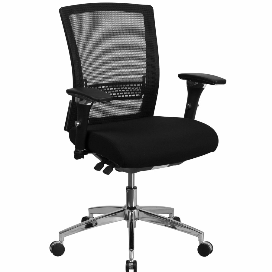 Office & Reception FLASH Big & Tall Office Chairs | Hercules Series 24/7 Intensive Use 300 Lb. Rated Multifunction Executive Swivel Ergonomic Office Chair With Seat Slider And Adjustable Lumbar