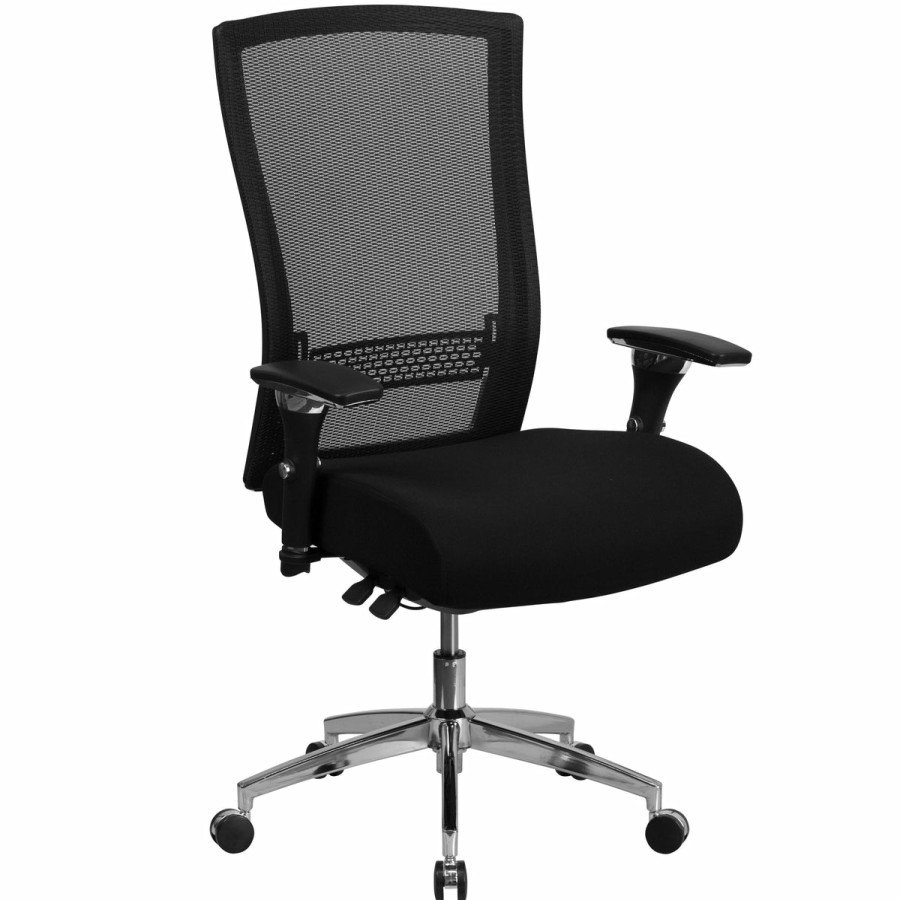 Office & Reception FLASH Big & Tall Office Chairs | Hercules Series 24/7 Intensive Use 300 Lb. Rated Multifunction Executive Swivel Ergonomic Office Chair With Seat Slider And Adjustable Lumbar