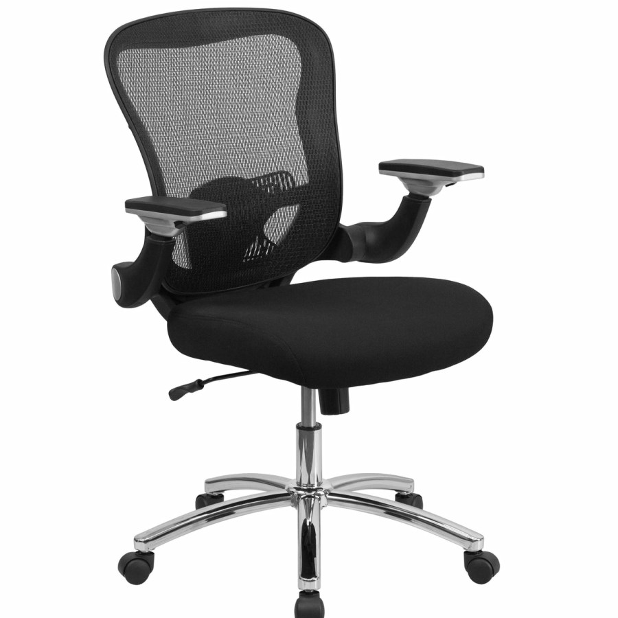 Office & Reception FLASH Executive Office Chairs | Mid-Back Mesh Executive Swivel Ergonomic Office Chair With Height Adjustable Flip-Up Arms