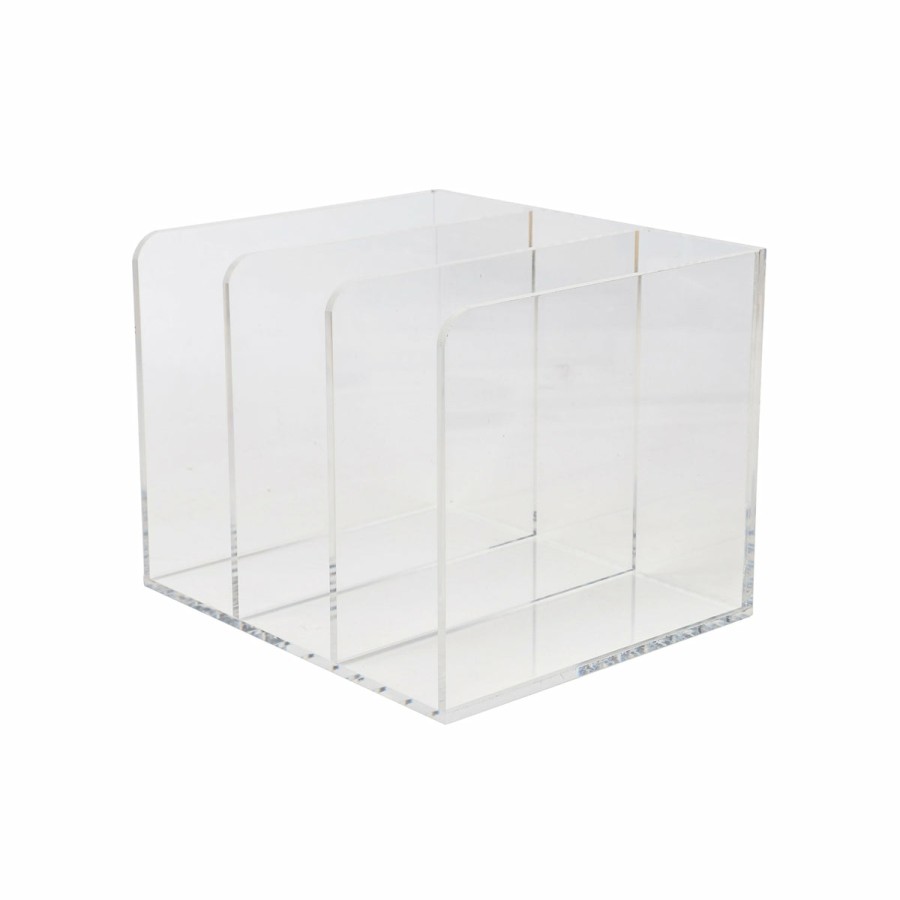 Office & Reception MARTHA STEWART Desk Organizers | Brody Acrylic 3 Section File Holder Office Desktop Organizer