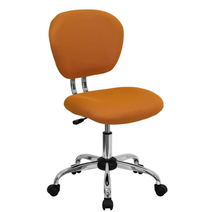 Office & Reception FLASH Task Office Chairs | Mid-Back Mesh Padded Swivel Task Office Chair With Chrome Base