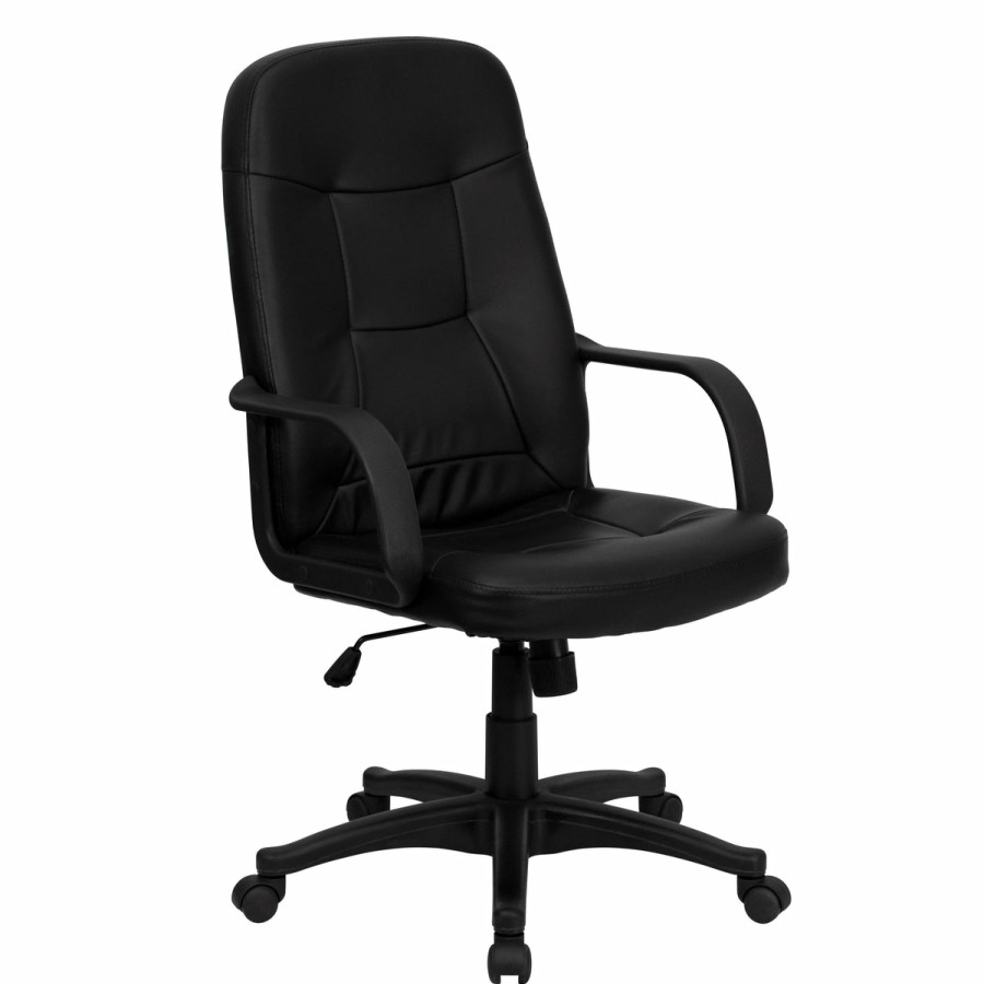 Office & Reception FLASH Executive Office Chairs | High Back Glove Vinyl Executive Swivel Office Chair With Arms