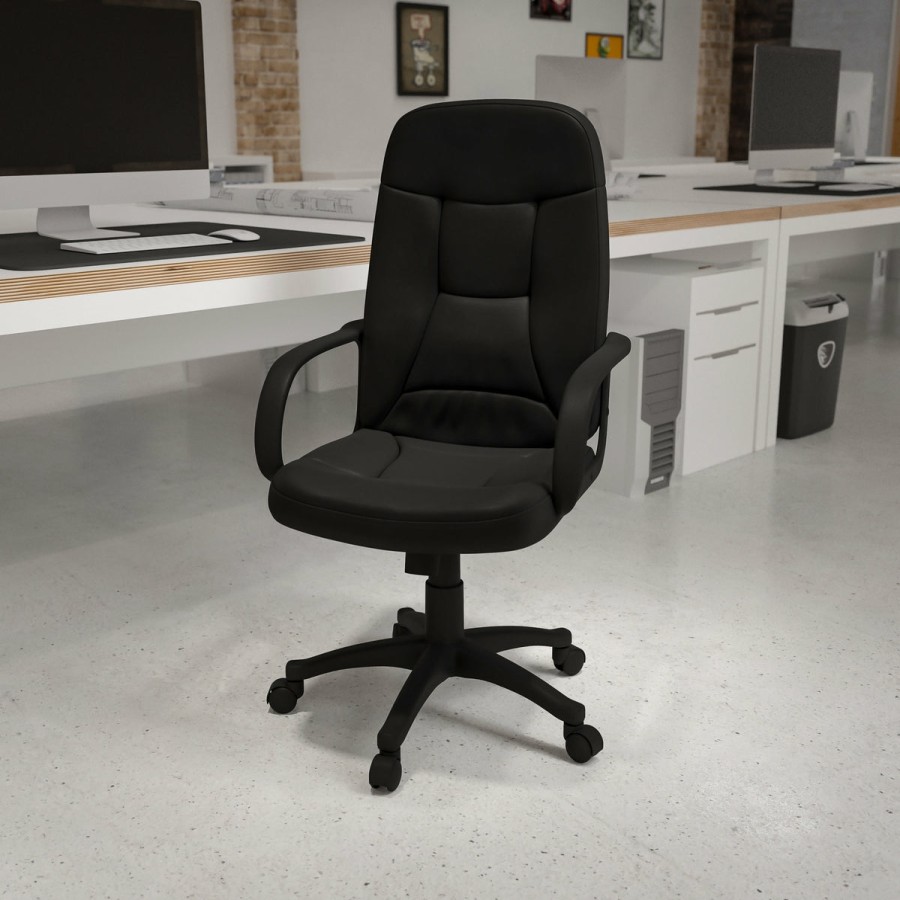 Office & Reception FLASH Executive Office Chairs | High Back Glove Vinyl Executive Swivel Office Chair With Arms