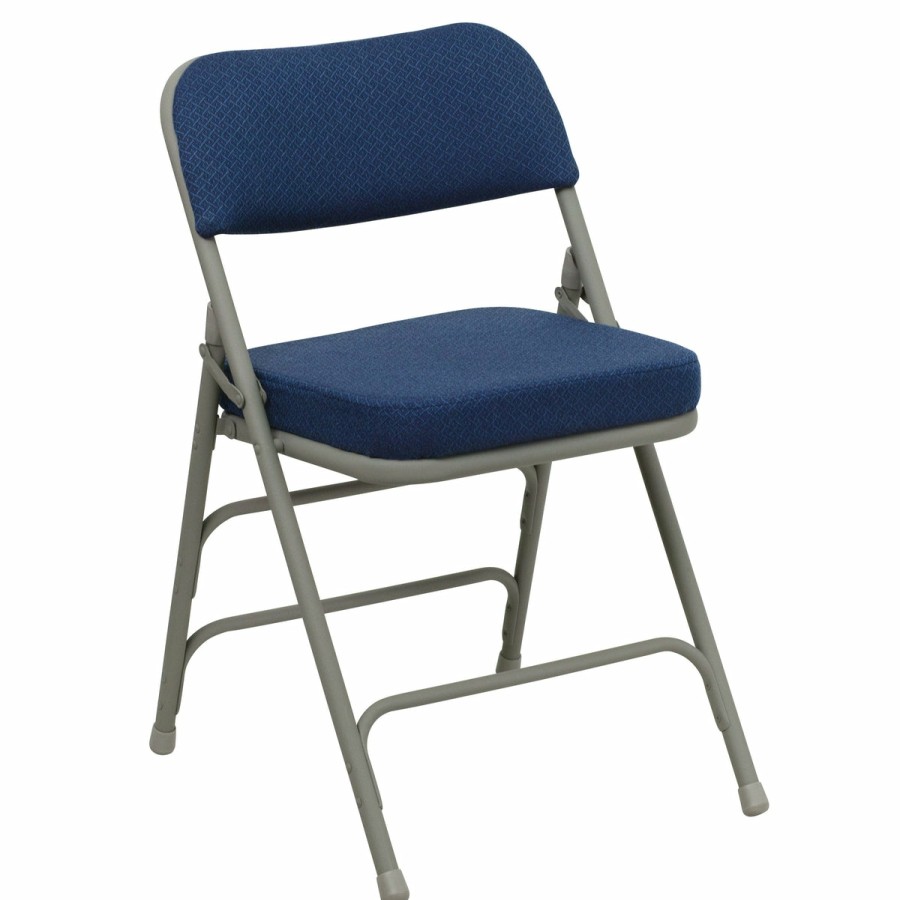 Folding & Event FLASH Metal Folding Chairs | Hercules Series 18.5"W Premium Curved Triple Braced & Double Hinged Fabric Upholstered Metal Folding Chair