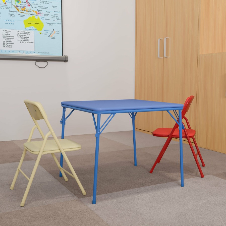 More FLASH | Kids Colorful 3 Piece Folding Table And Chair Set