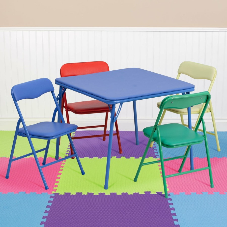 More FLASH | Kids Colorful 5 Piece Folding Table And Chair Set